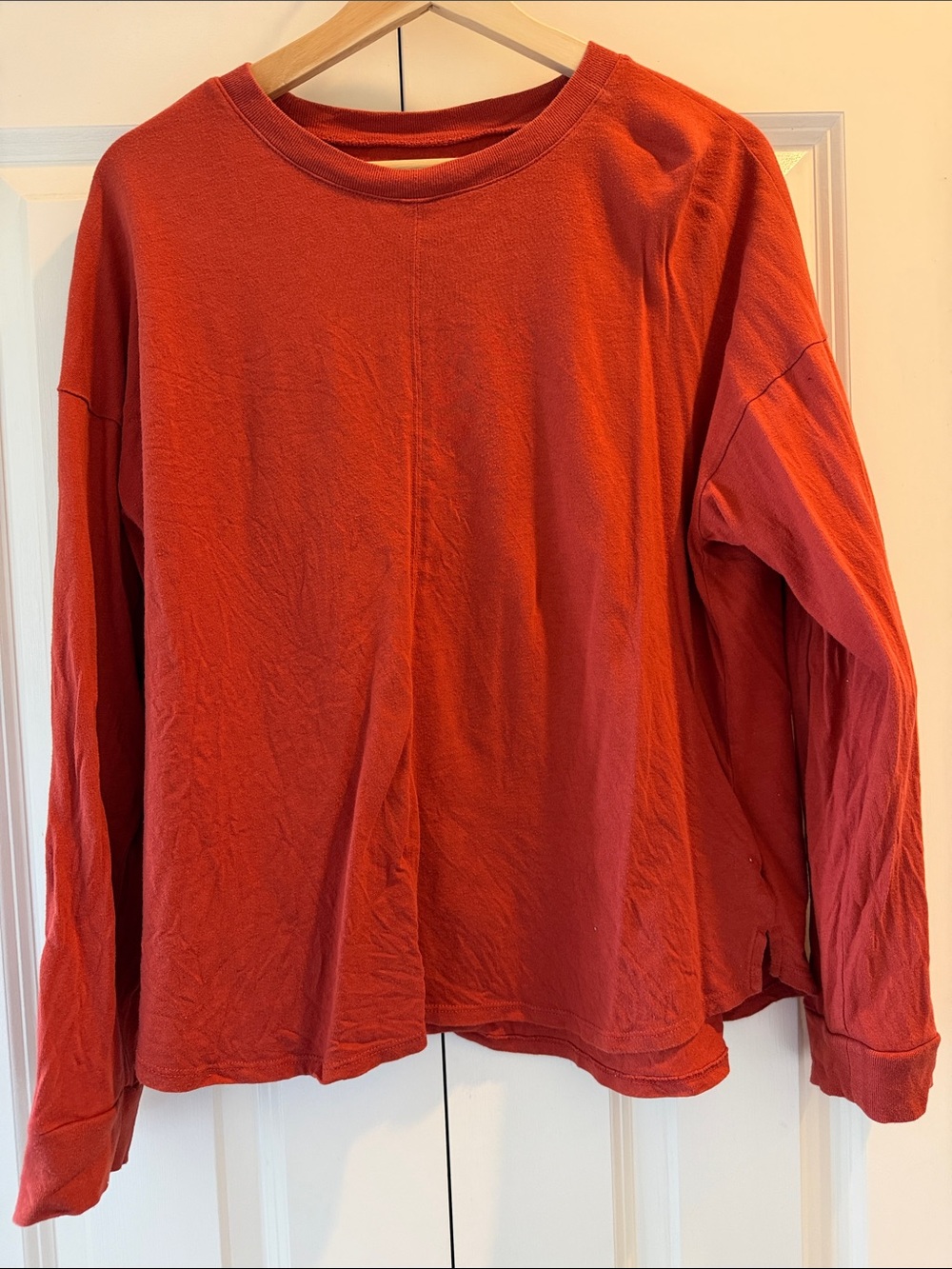 Madewell Long-Sleeve Tee in Rust Red